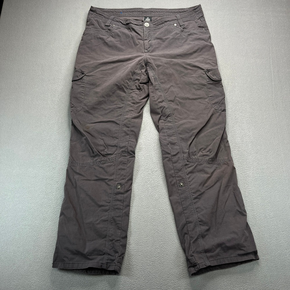 Kuhl Splash Cargo Pants Womens 16 Short Gray Cotton Blend Stretch Hiking Outdoor